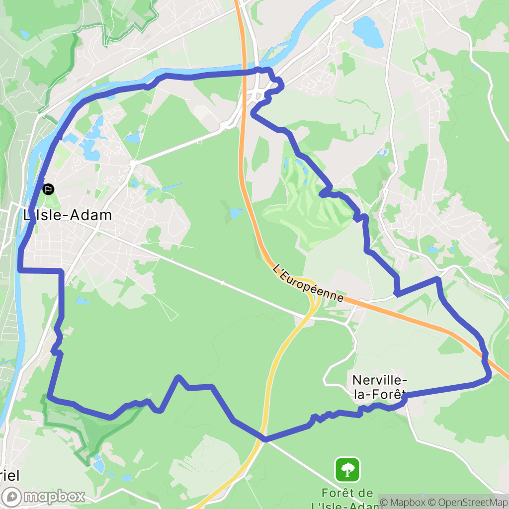 L'Isle-Adam : carte du parcours de randonnée - France
