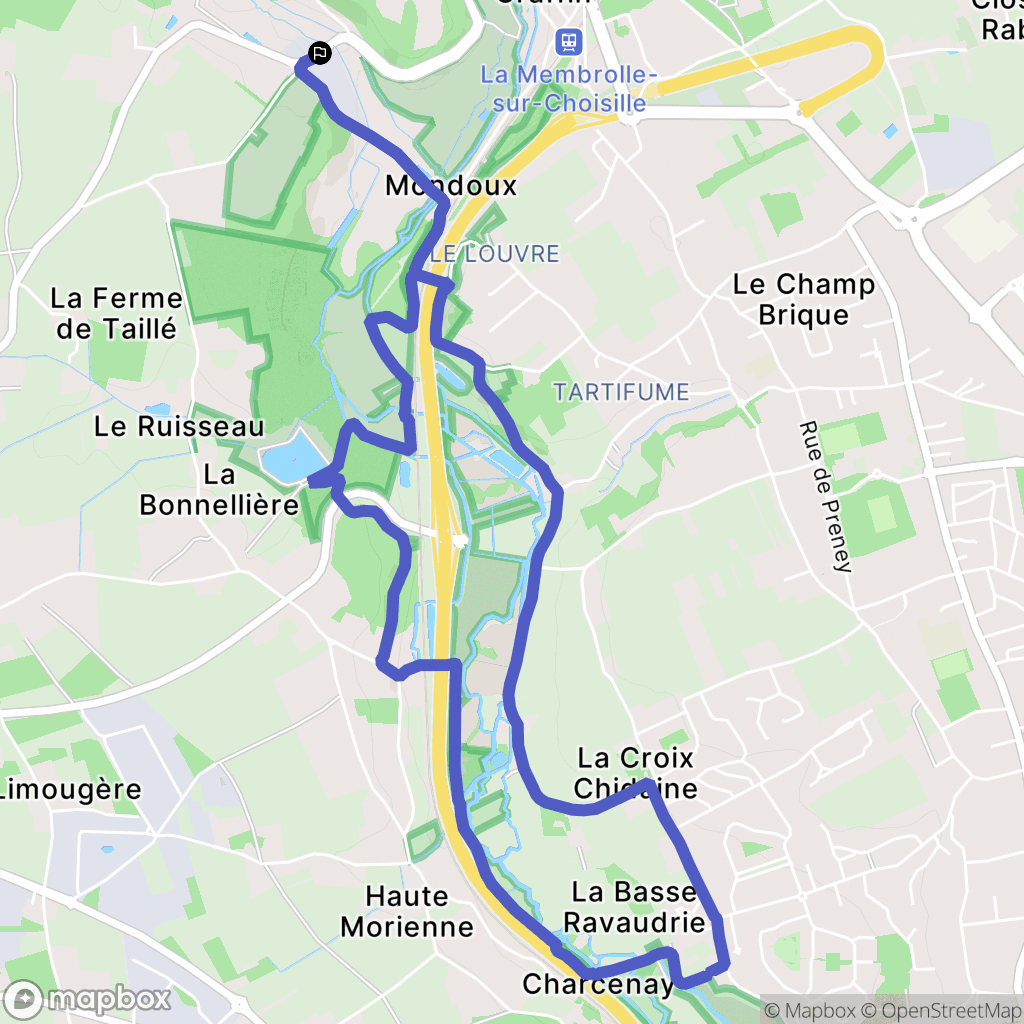 Fondettes : carte du parcours de randonnée - France