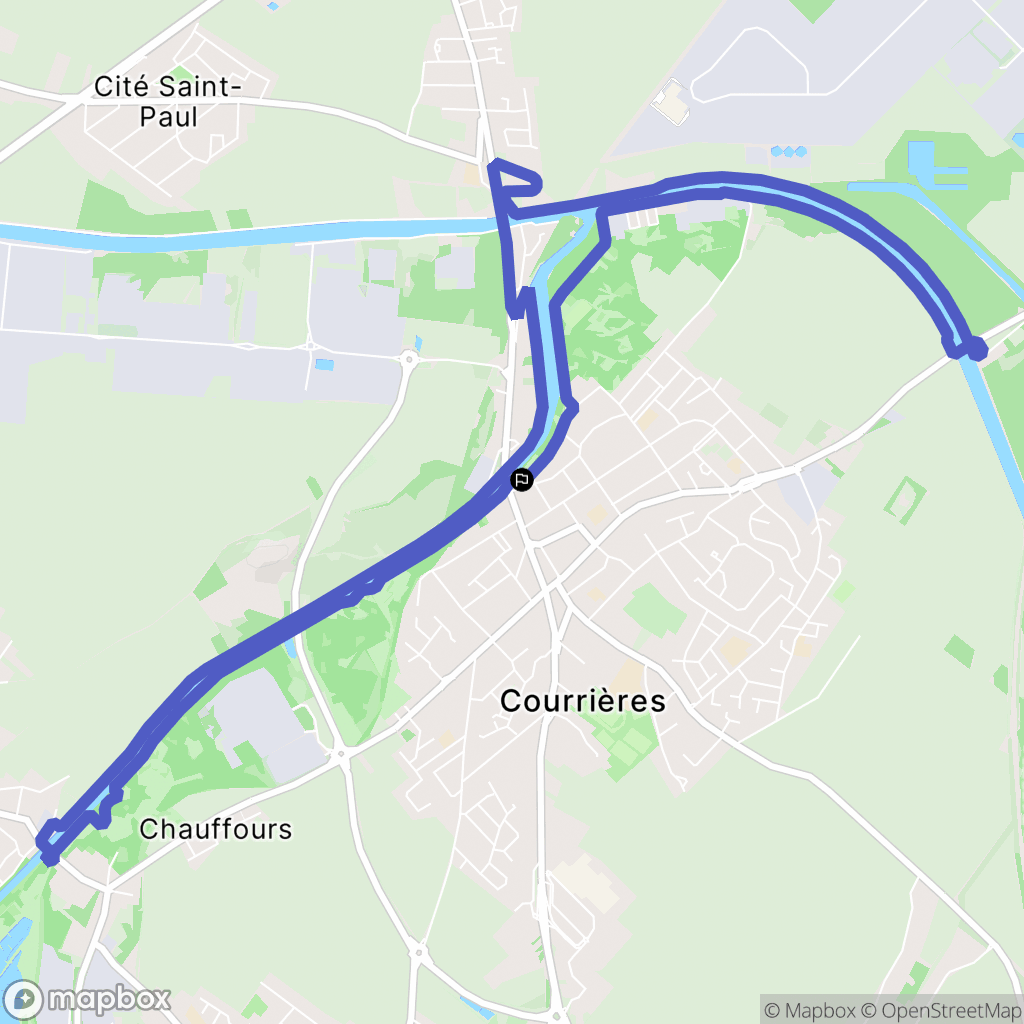 Courrières : carte du parcours de randonnée - France