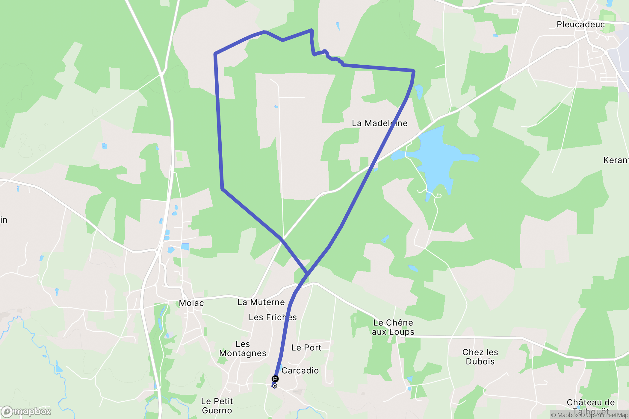 Molac : carte du parcours de randonnée - France