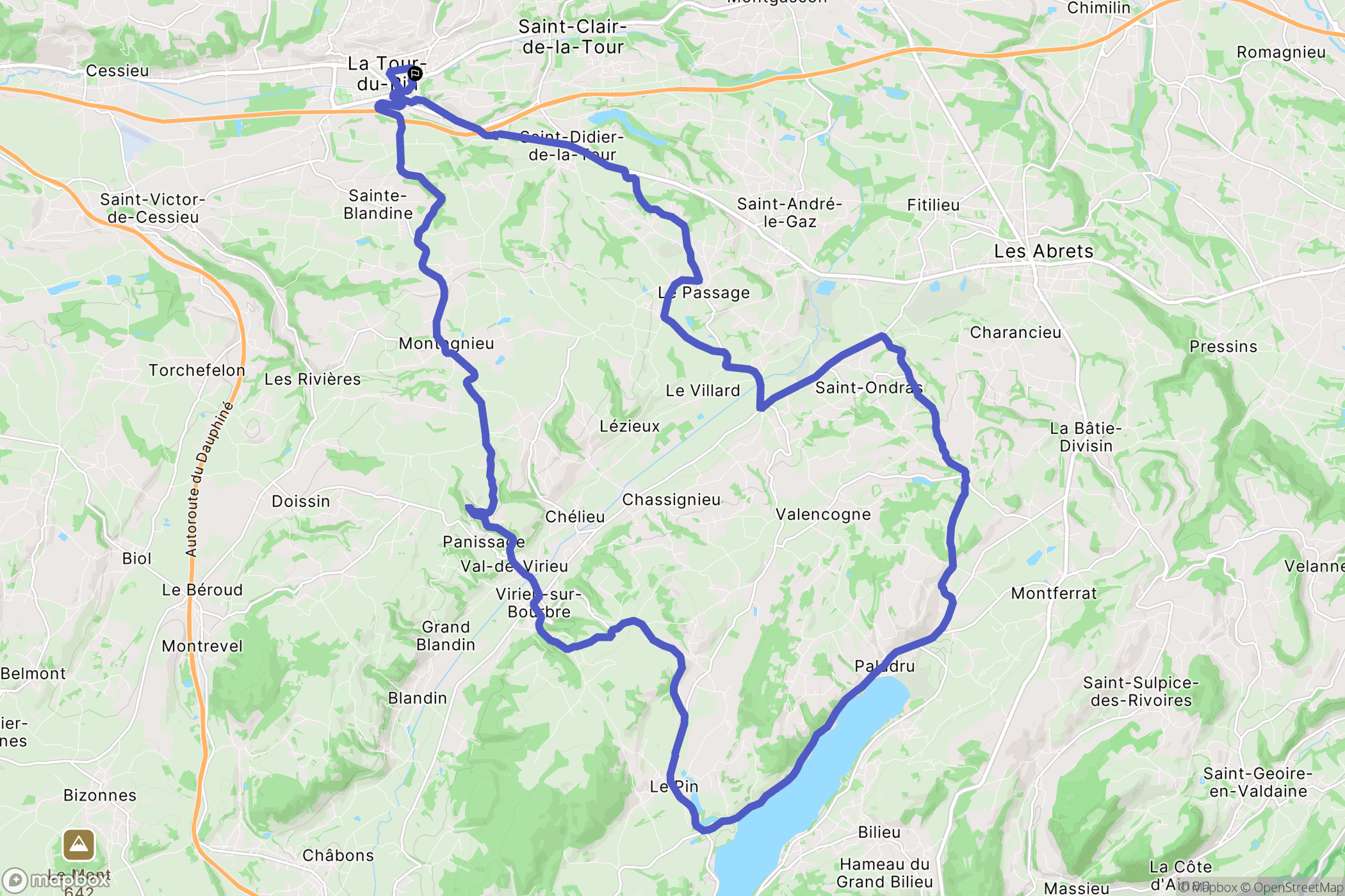 La Tour-du-Pin : carte du parcours de randonnée - France