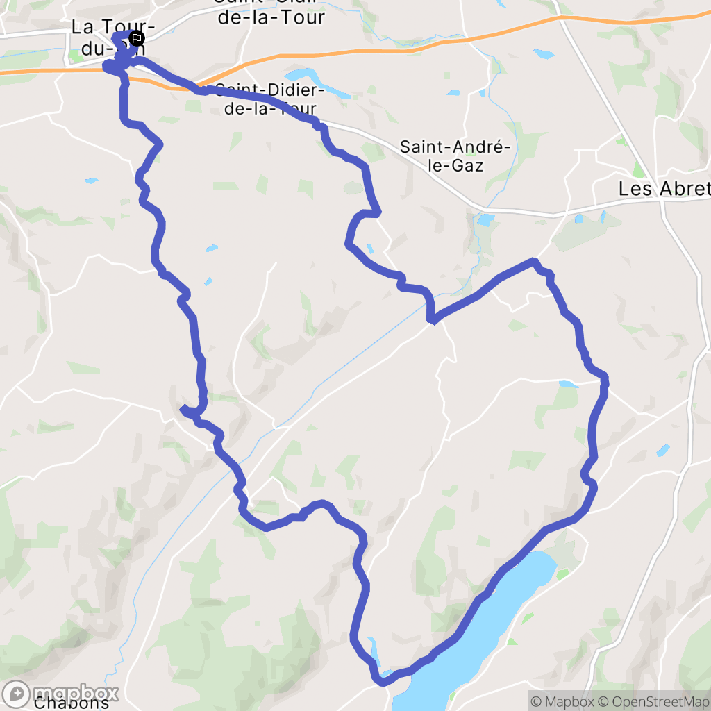 La Tour-du-Pin : carte du parcours de randonnée - France