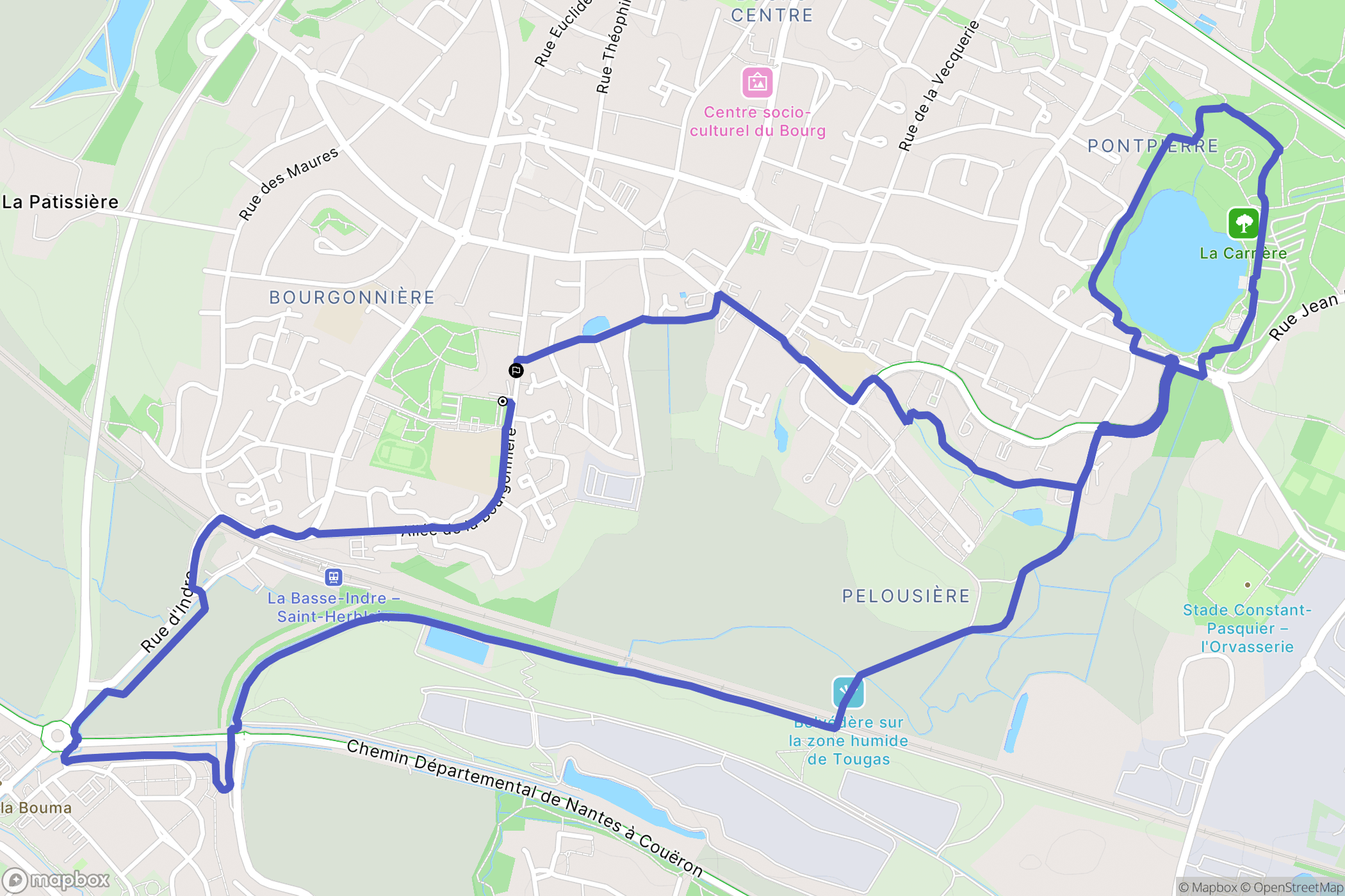 Saint-Herblain : carte du parcours de randonnée - France