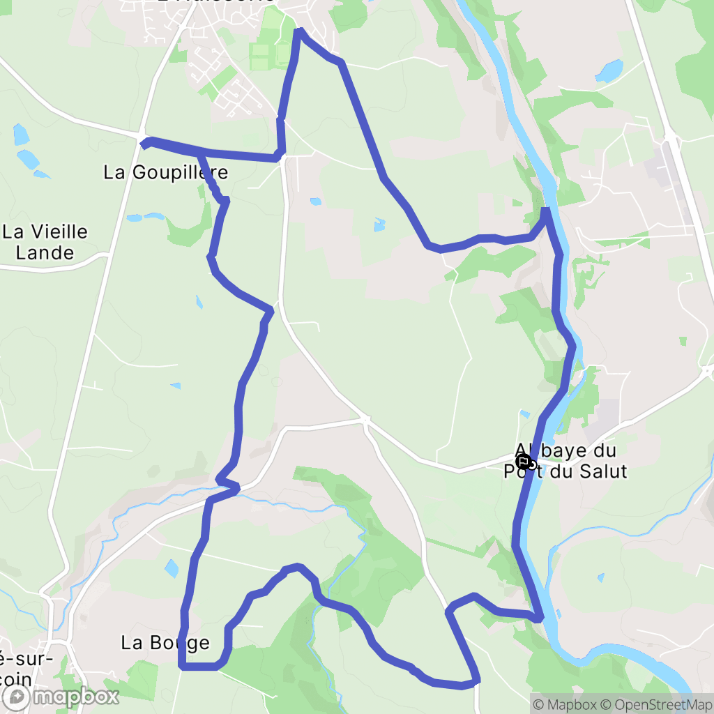 L'Huisserie : carte du parcours de randonnée - France