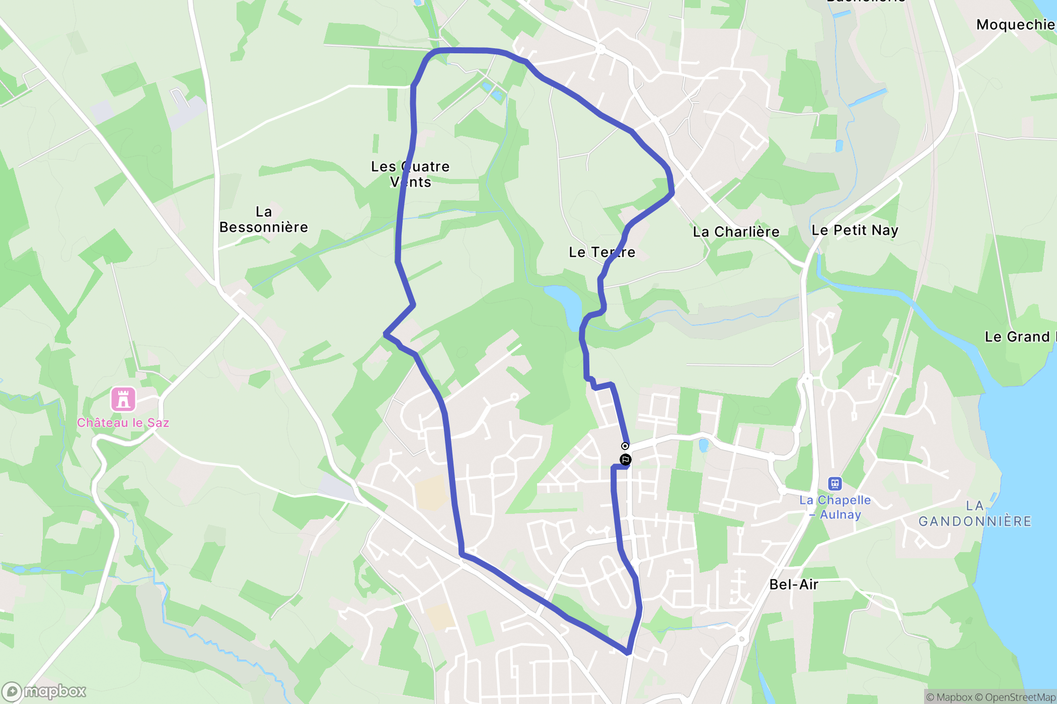 La Chapelle-sur-Erdre : carte du parcours de randonnée - France