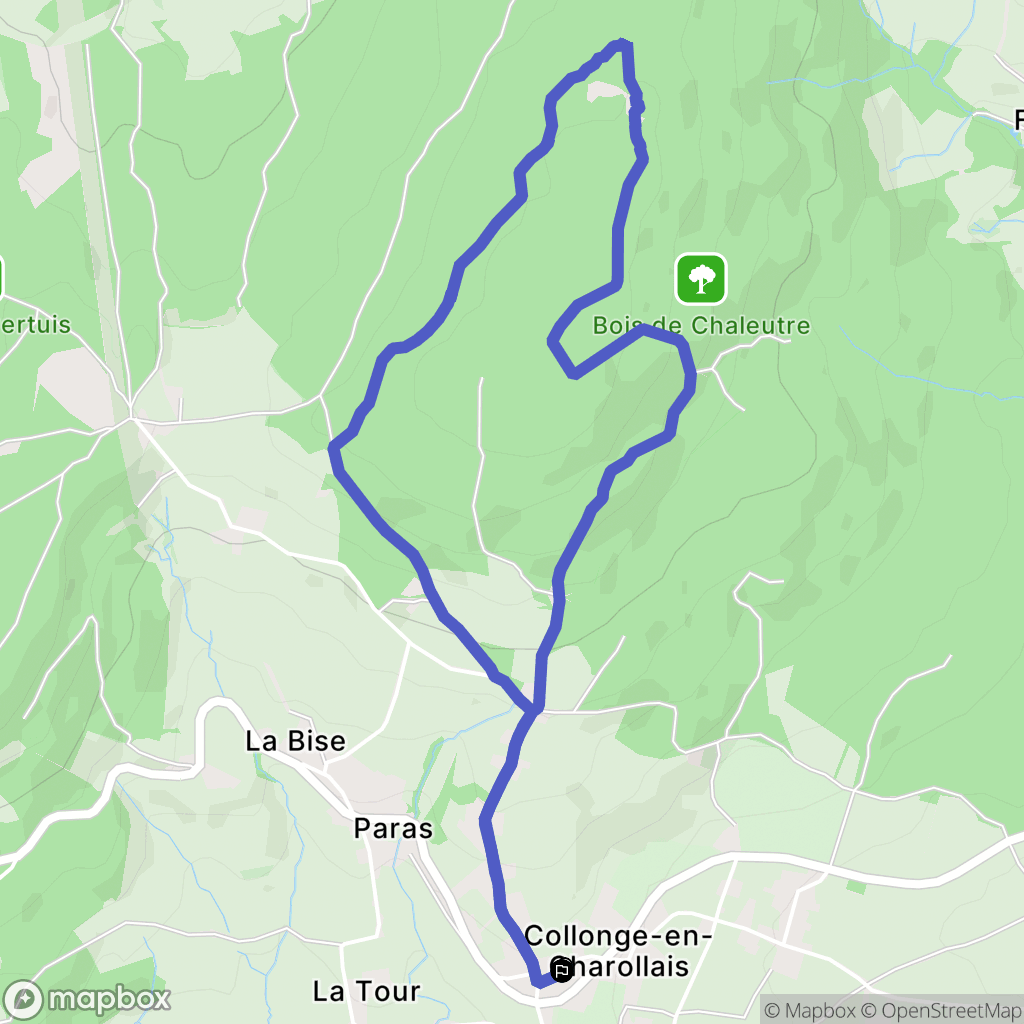 Collonge-en-Charollais : carte du parcours de randonnée - France