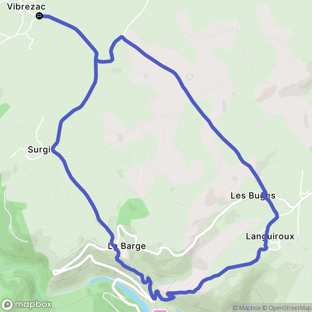 Villedieu : carte du parcours de randonnée - France