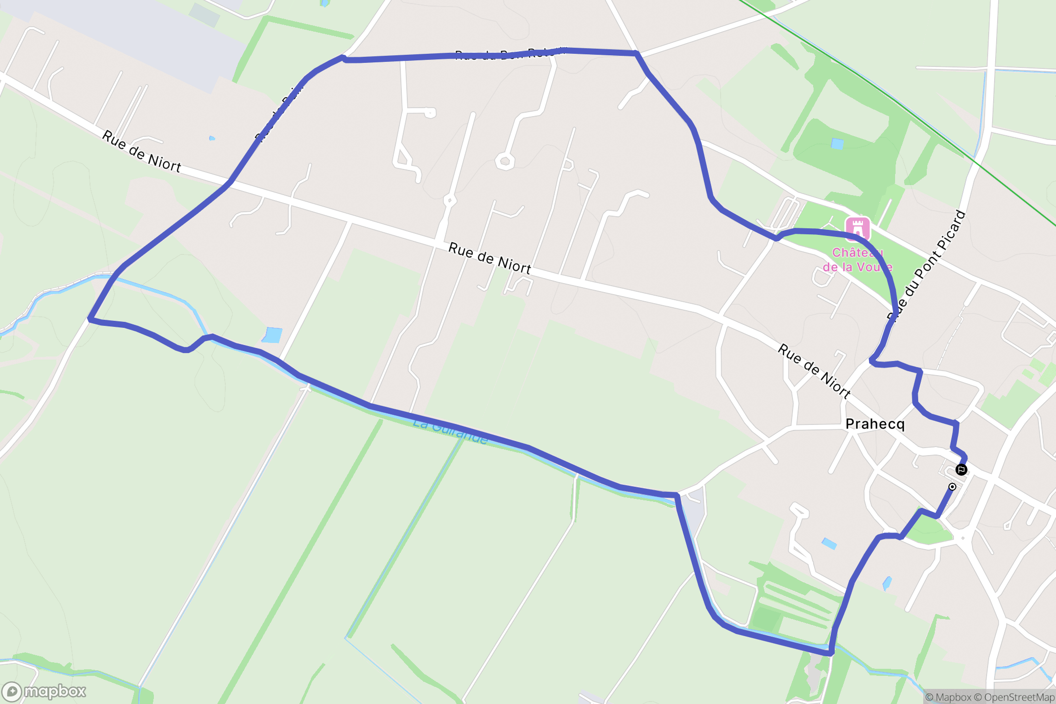 Prahecq : carte du parcours de randonnée - France