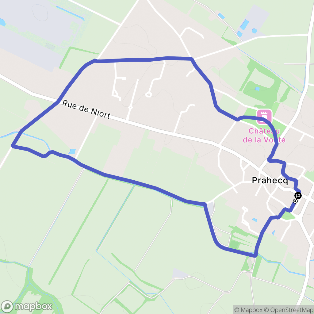 Prahecq : carte du parcours de randonnée - France