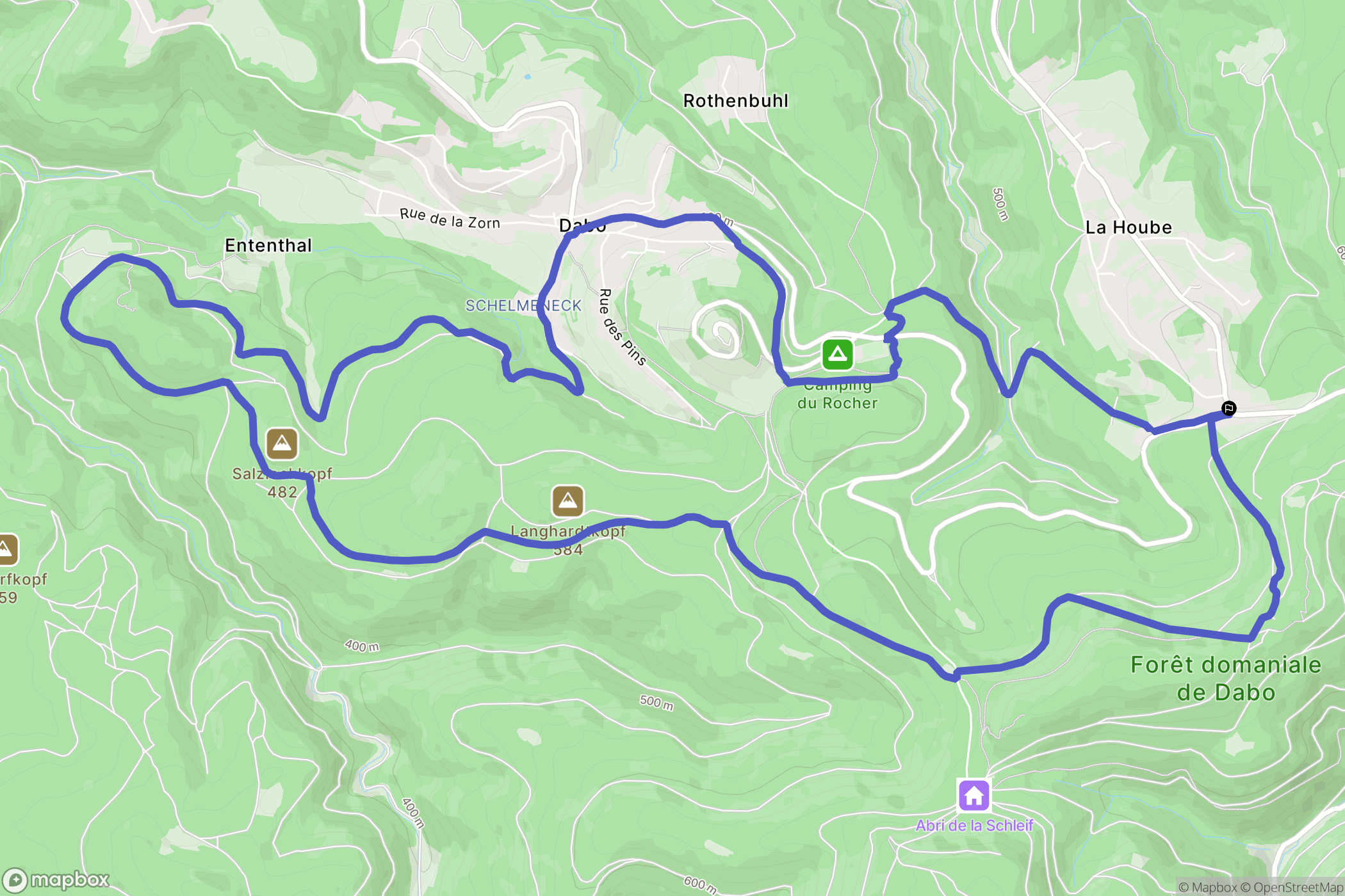 Dabo : carte du parcours de randonnée - France