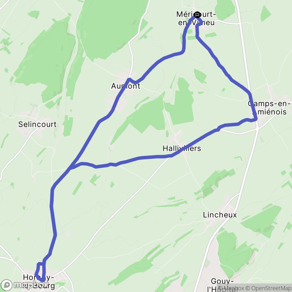 Méricourt-en-Vimeu : carte du parcours de randonnée - France
