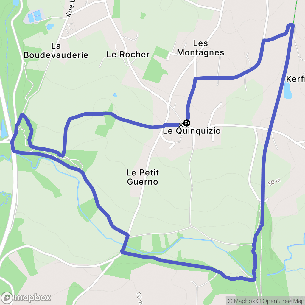 Molac : carte du parcours de randonnée - France