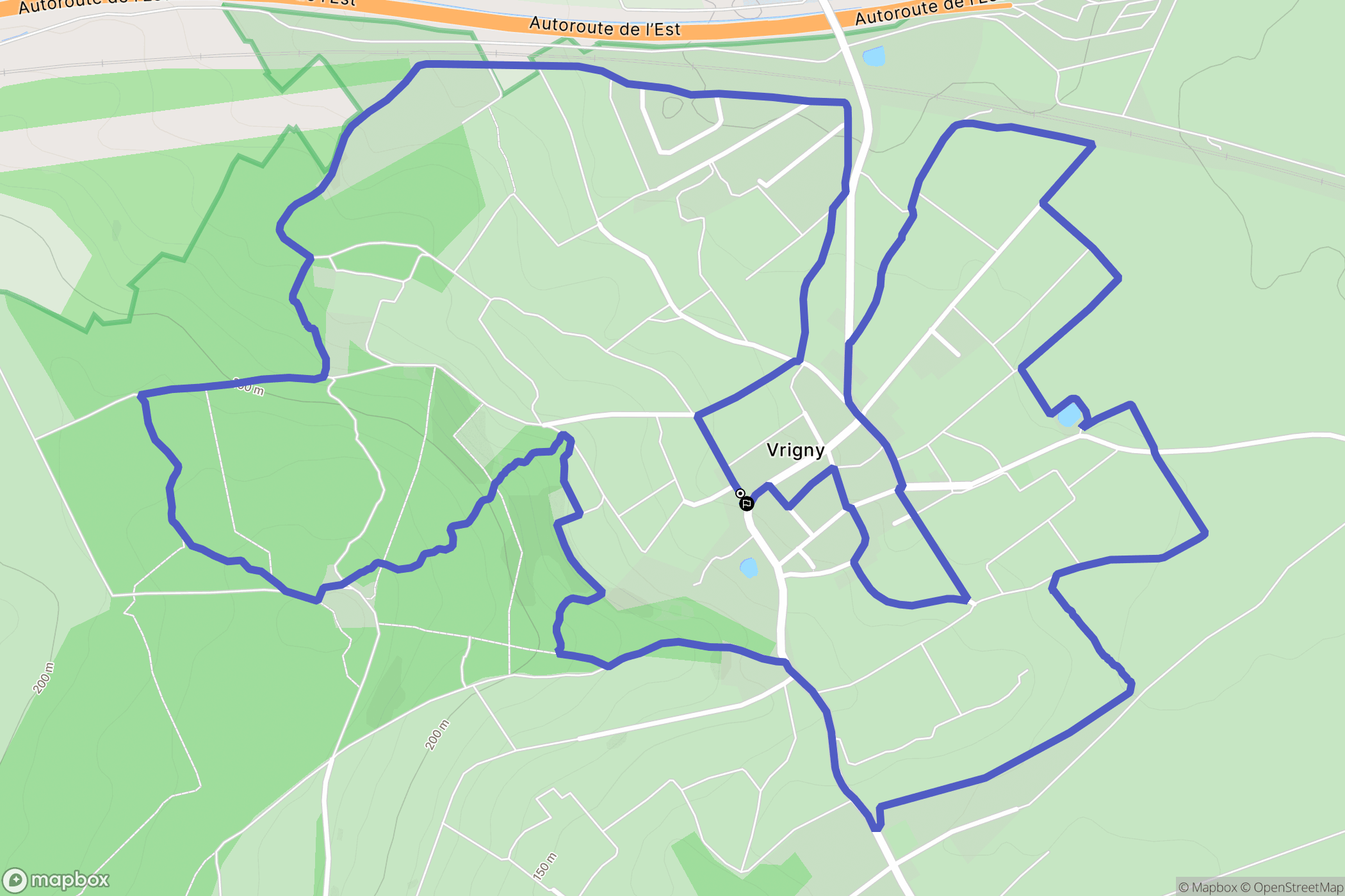 Vrigny : carte du parcours de randonnée - France