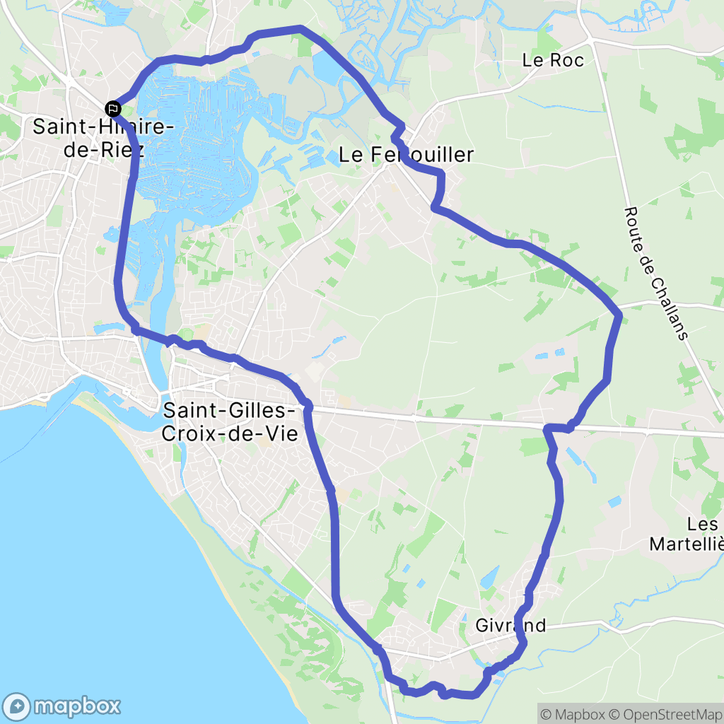 Saint-Hilaire-de-Riez : carte du parcours de randonnée - France