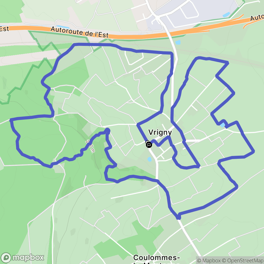Vrigny : carte du parcours de randonnée - France