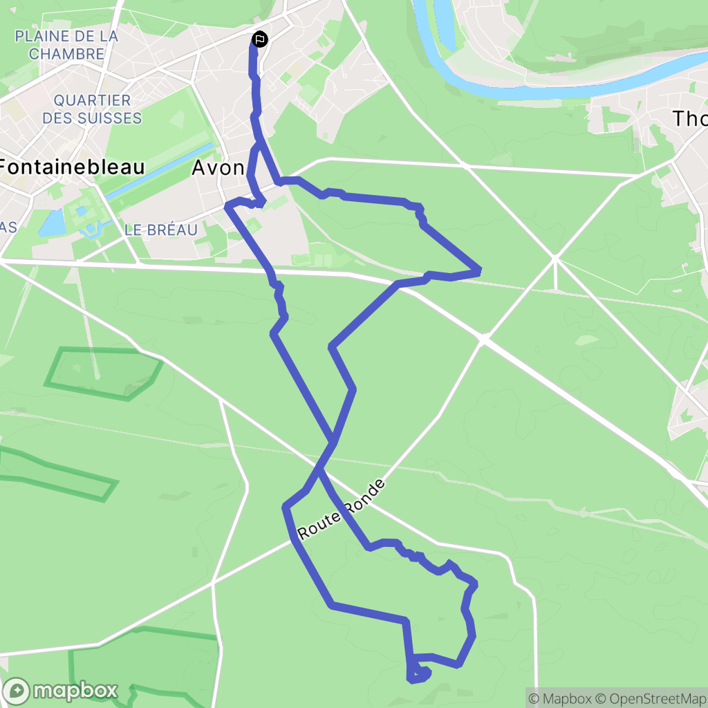 Avon : carte du parcours de randonnée - France