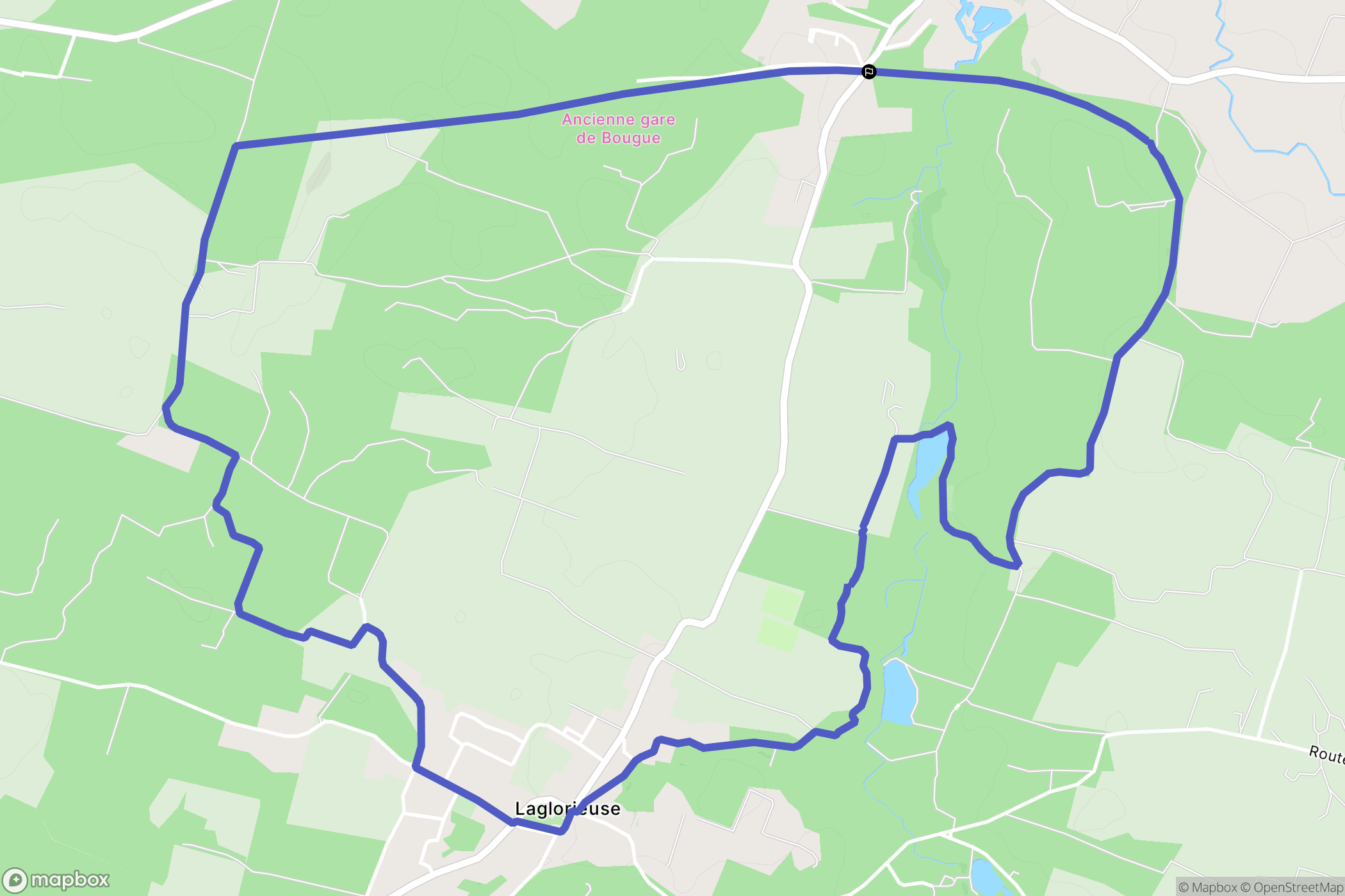 Bougue : carte du parcours de randonnée - France