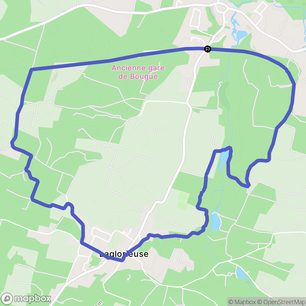 Bougue : carte du parcours de randonnée - France