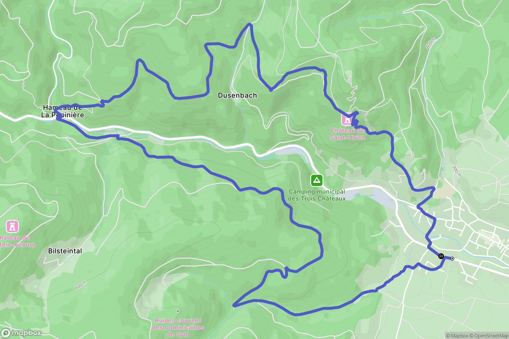 Ribeauvillé : carte du parcours de randonnée - France