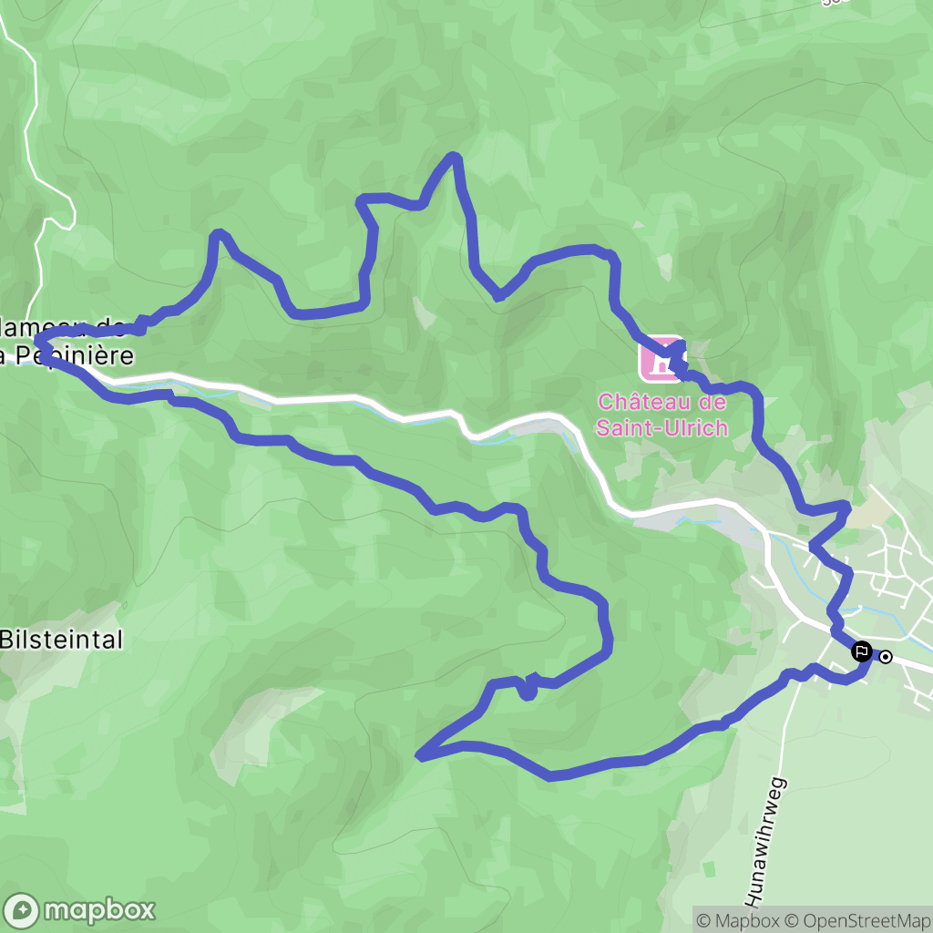Ribeauvillé : carte du parcours de randonnée - France