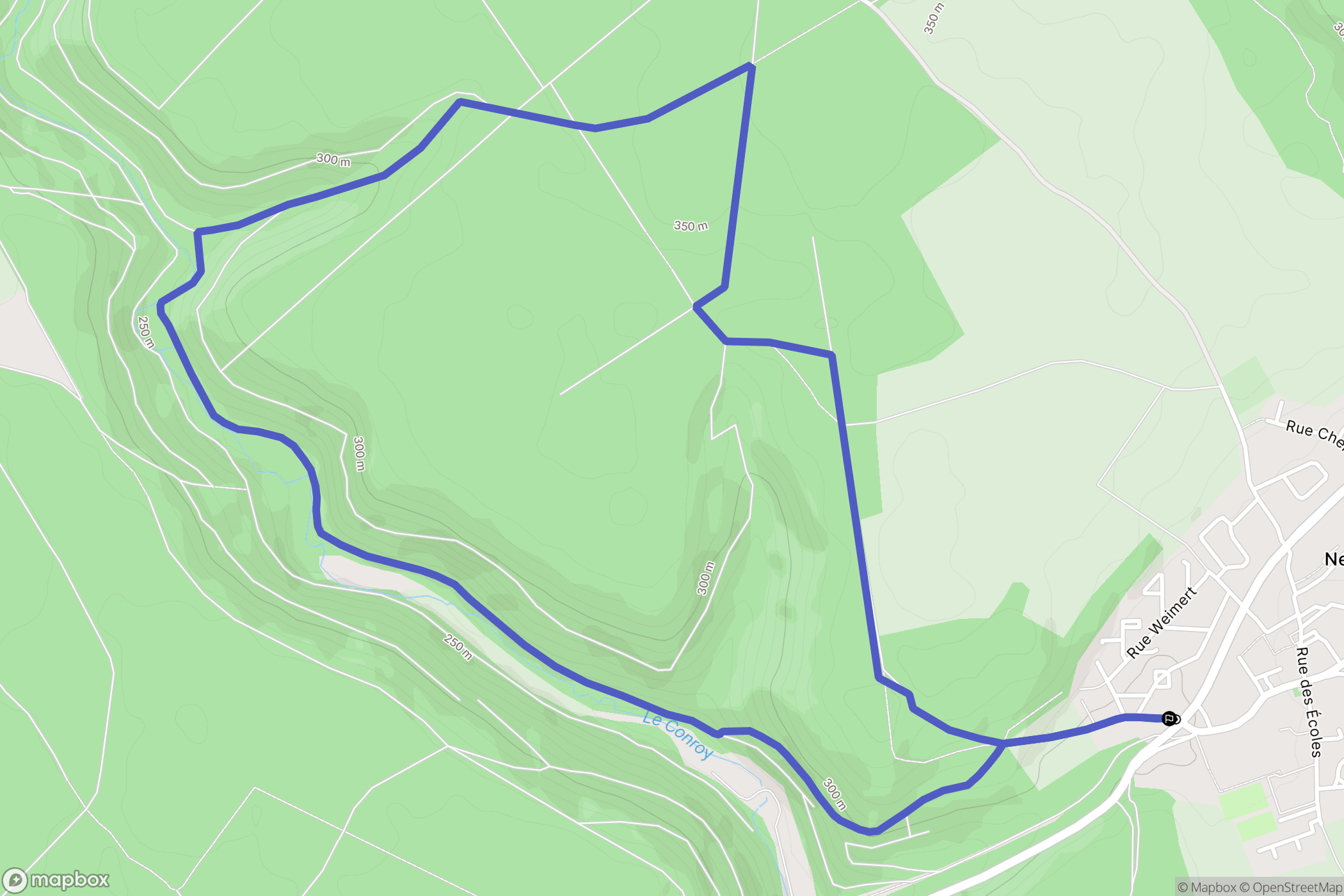 Neufchef : carte du parcours de randonnée - France