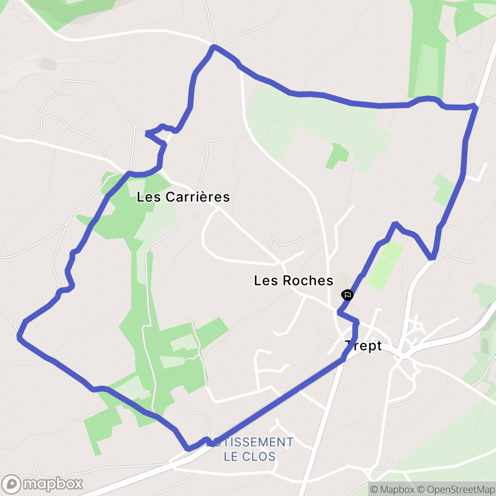 Trept : carte du parcours de randonnée - France