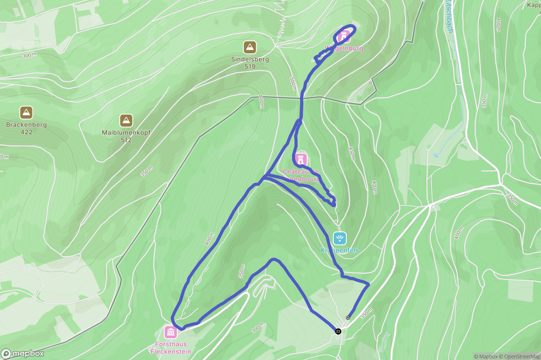 Lembach : carte du parcours de randonnée - France