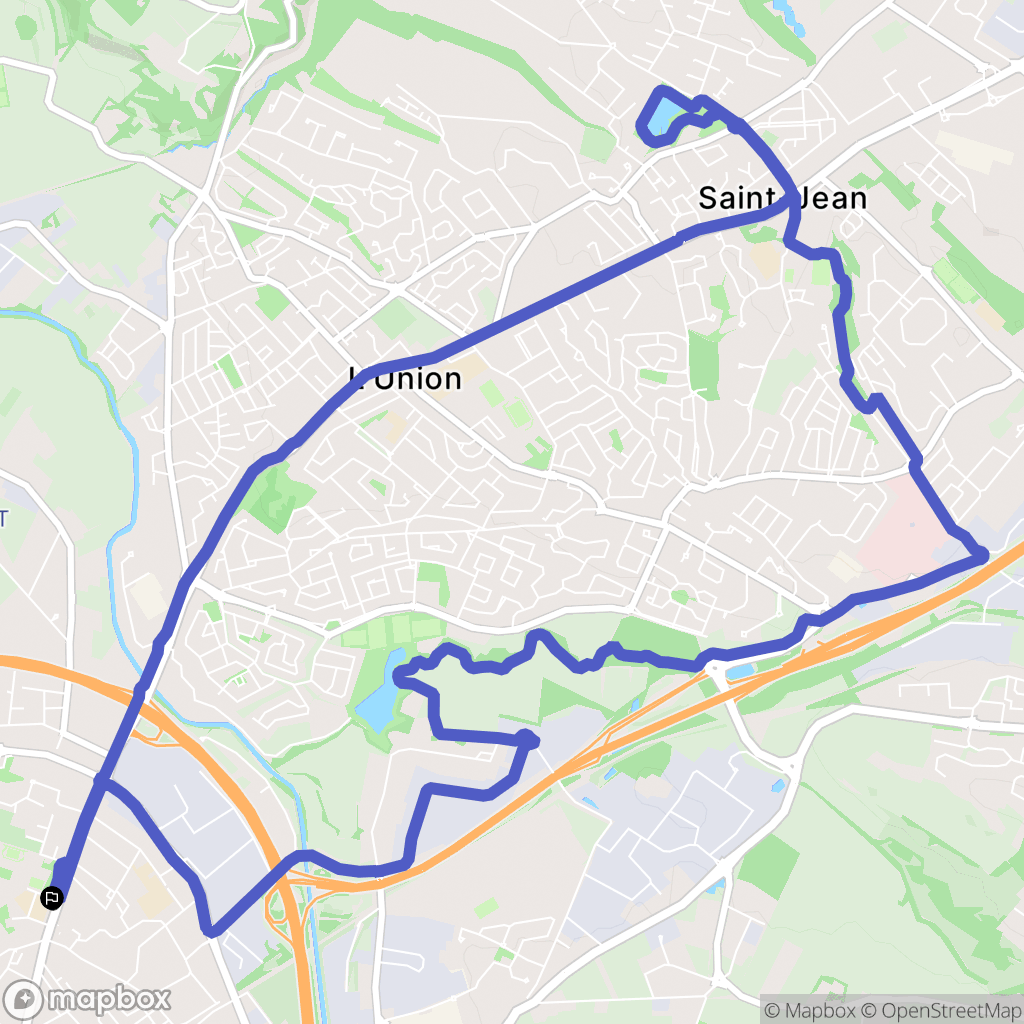Toulouse : carte du parcours de randonnée - France