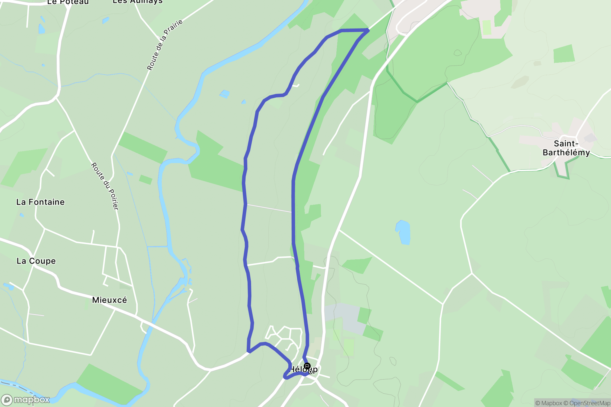 Héloup : carte du parcours de randonnée - France