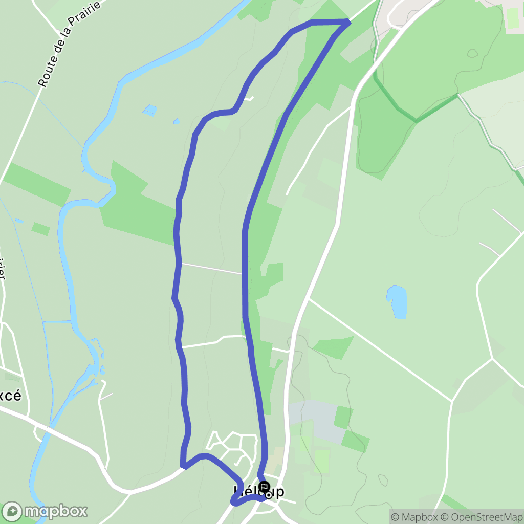 Héloup : carte du parcours de randonnée - France