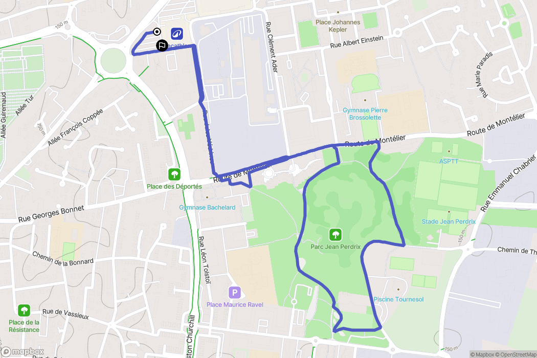 Valence : carte du parcours de randonnée - France