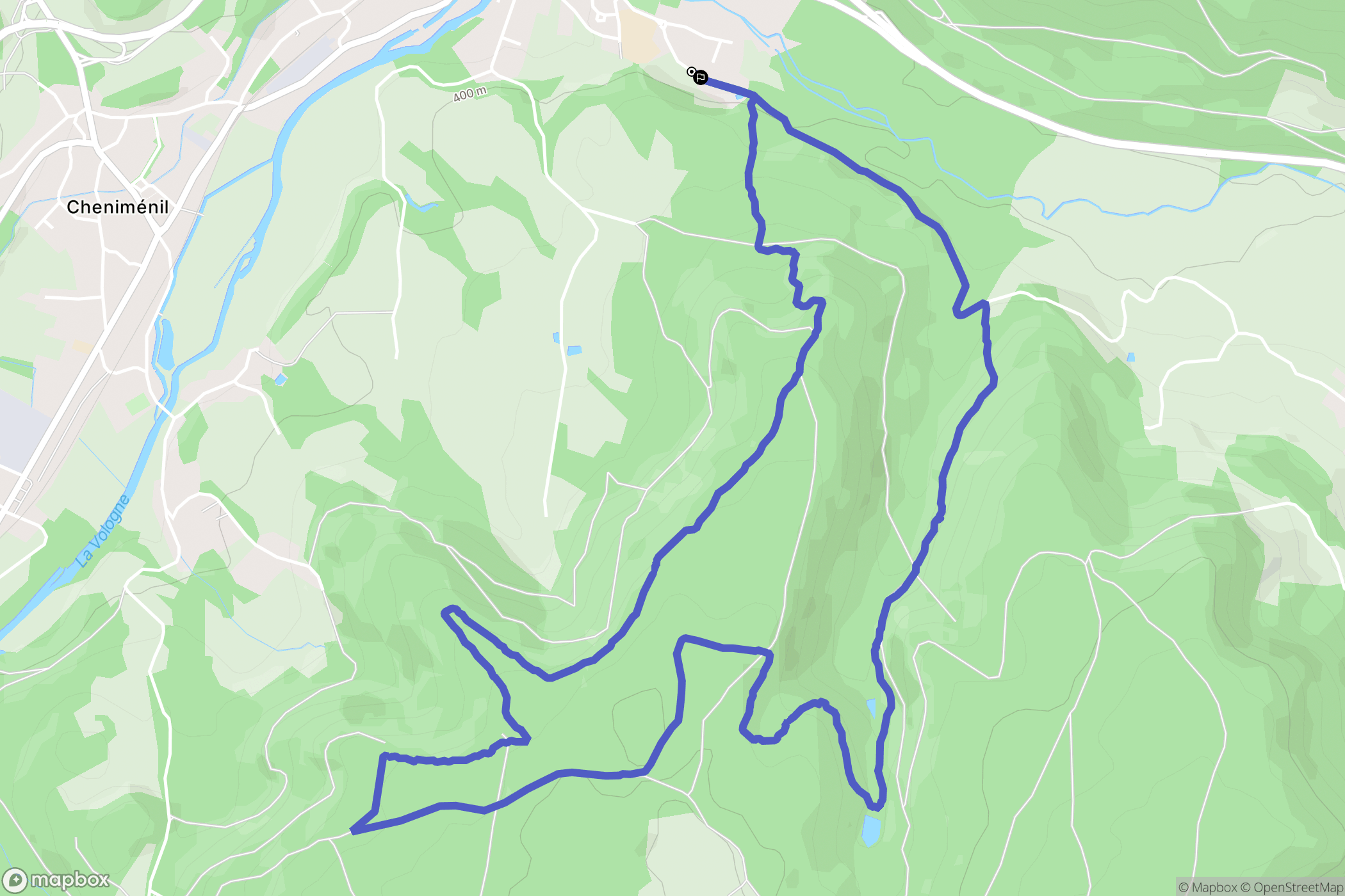 Docelles : carte du parcours de randonnée - France