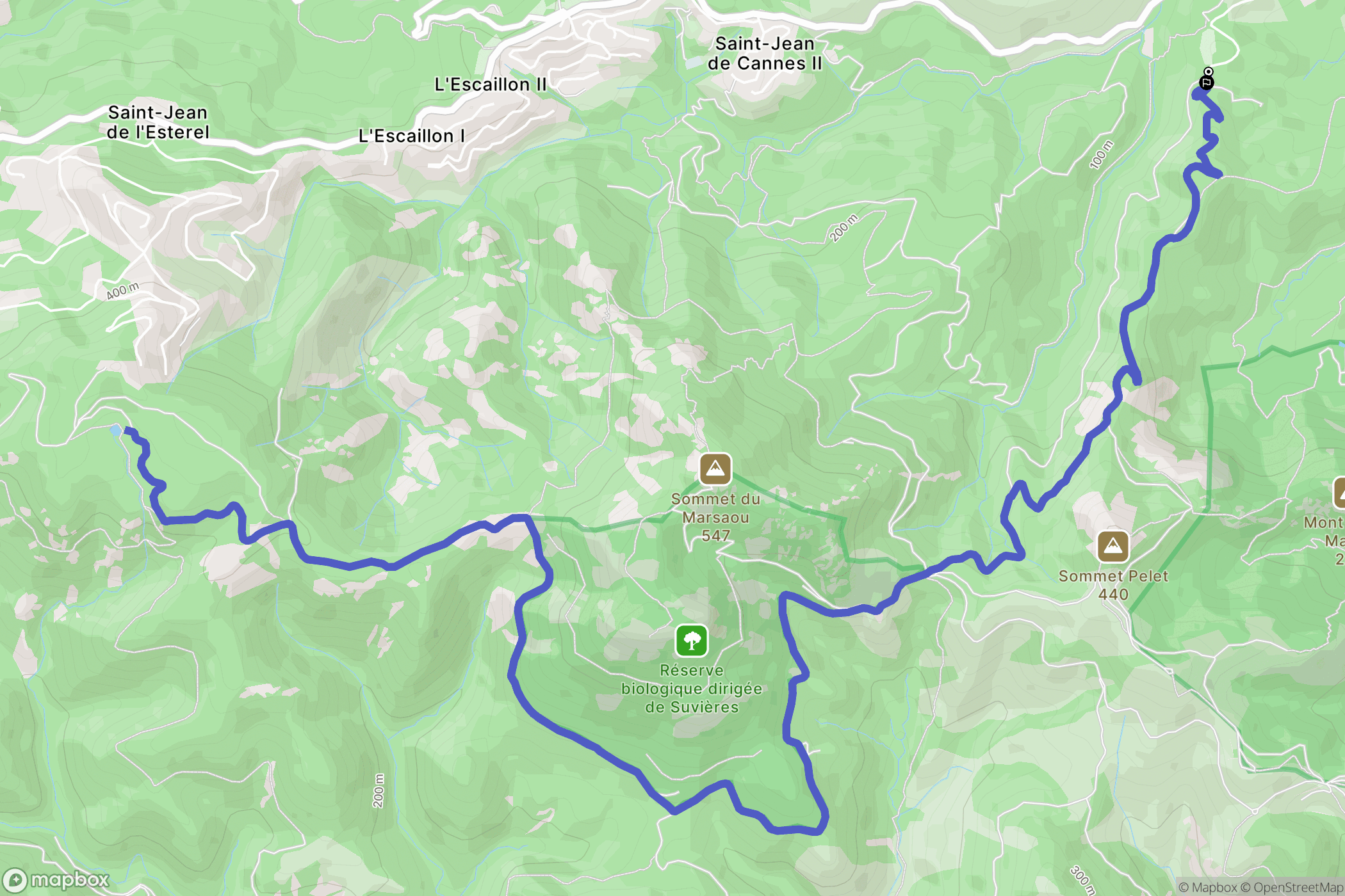 Mandelieu-la-Napoule : carte du parcours de randonnée - France