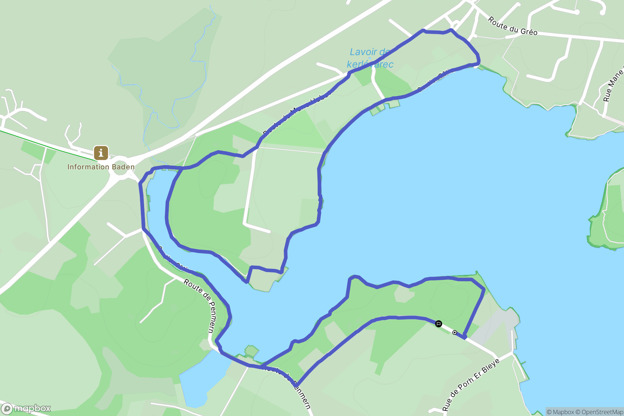 Baden : carte du parcours de randonnée - France