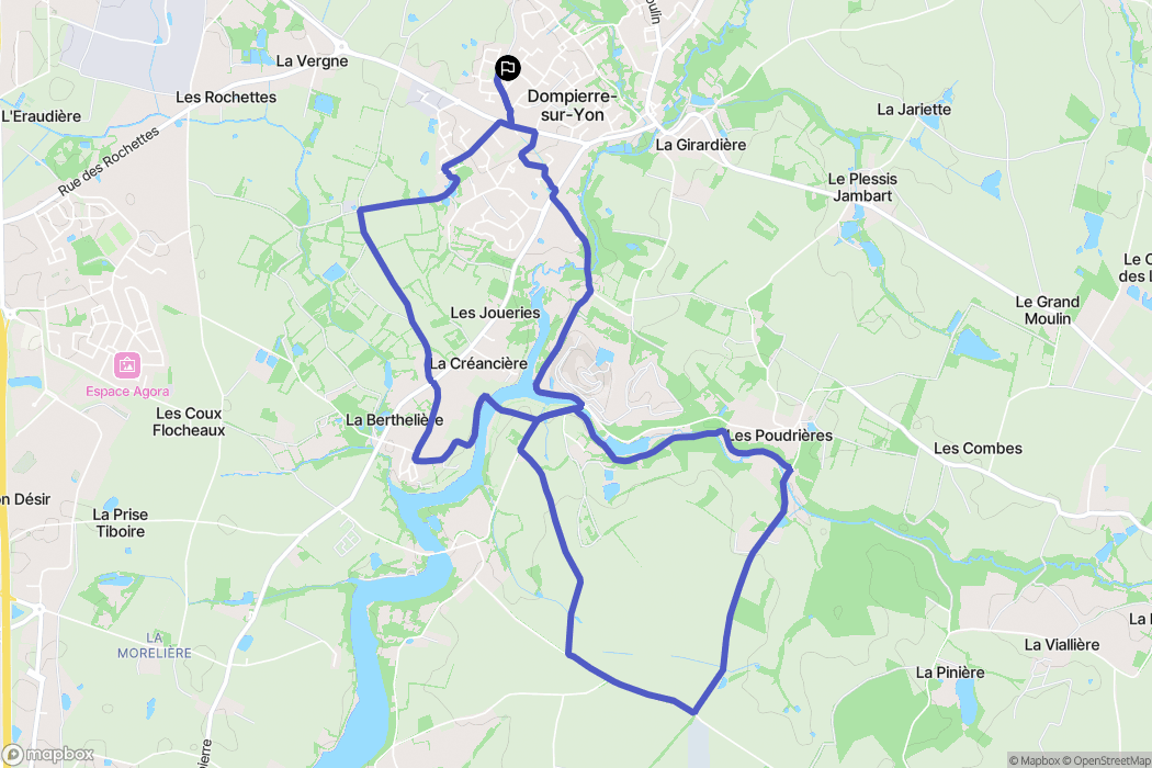 Dompierre-sur-Yon : carte du parcours de randonnée - France
