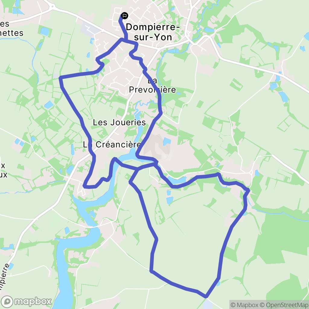 Dompierre-sur-Yon : carte du parcours de randonnée - France