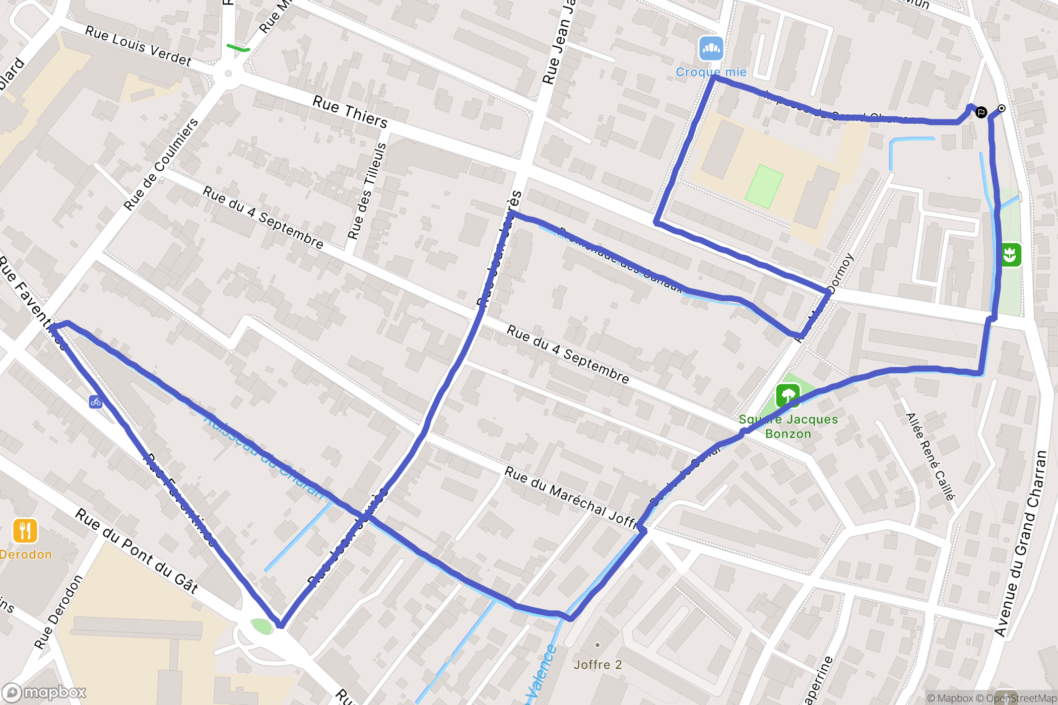 Valence : carte du parcours de randonnée - France