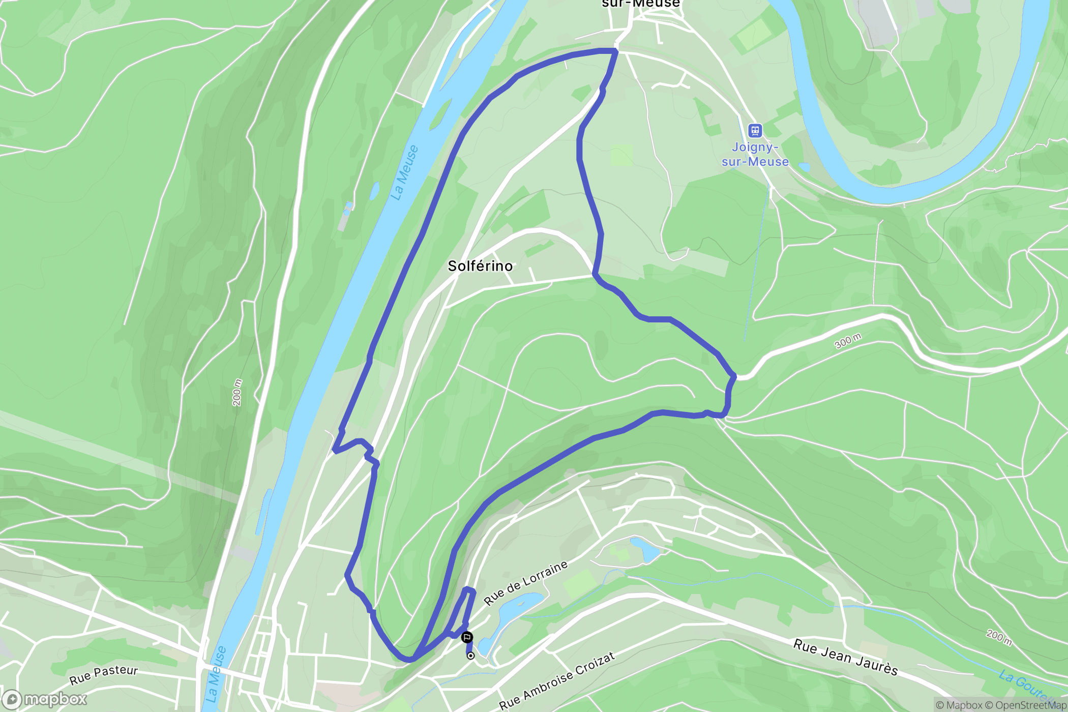 Nouzonville : carte du parcours de randonnée - France