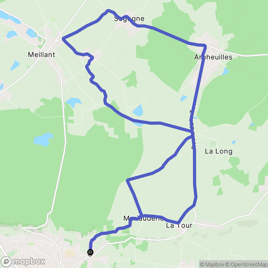 Saint-Amand-Montrond : carte du parcours de randonnée - France
