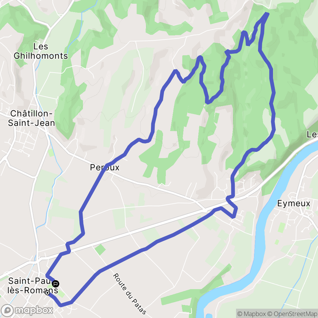 Saint-Paul-lès-Romans : carte du parcours de randonnée - France