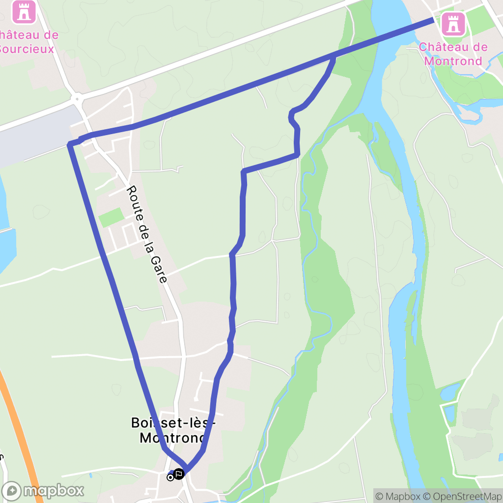 Boisset-lès-Montrond : carte du parcours de randonnée - France