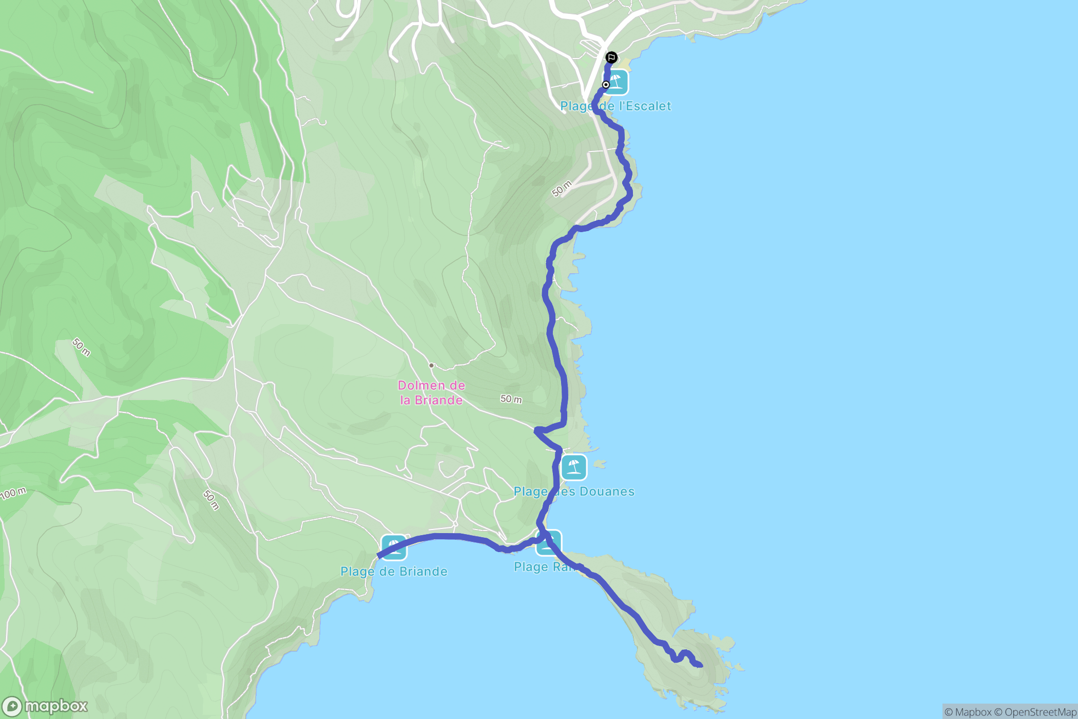 Ramatuelle : carte du parcours de randonnée - France