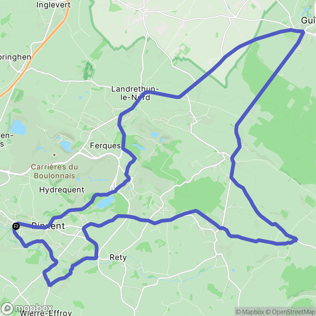 Rinxent : carte du parcours de randonnée - France