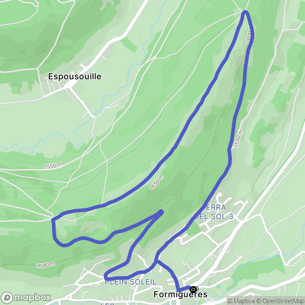 Formiguères : carte du parcours de randonnée - France