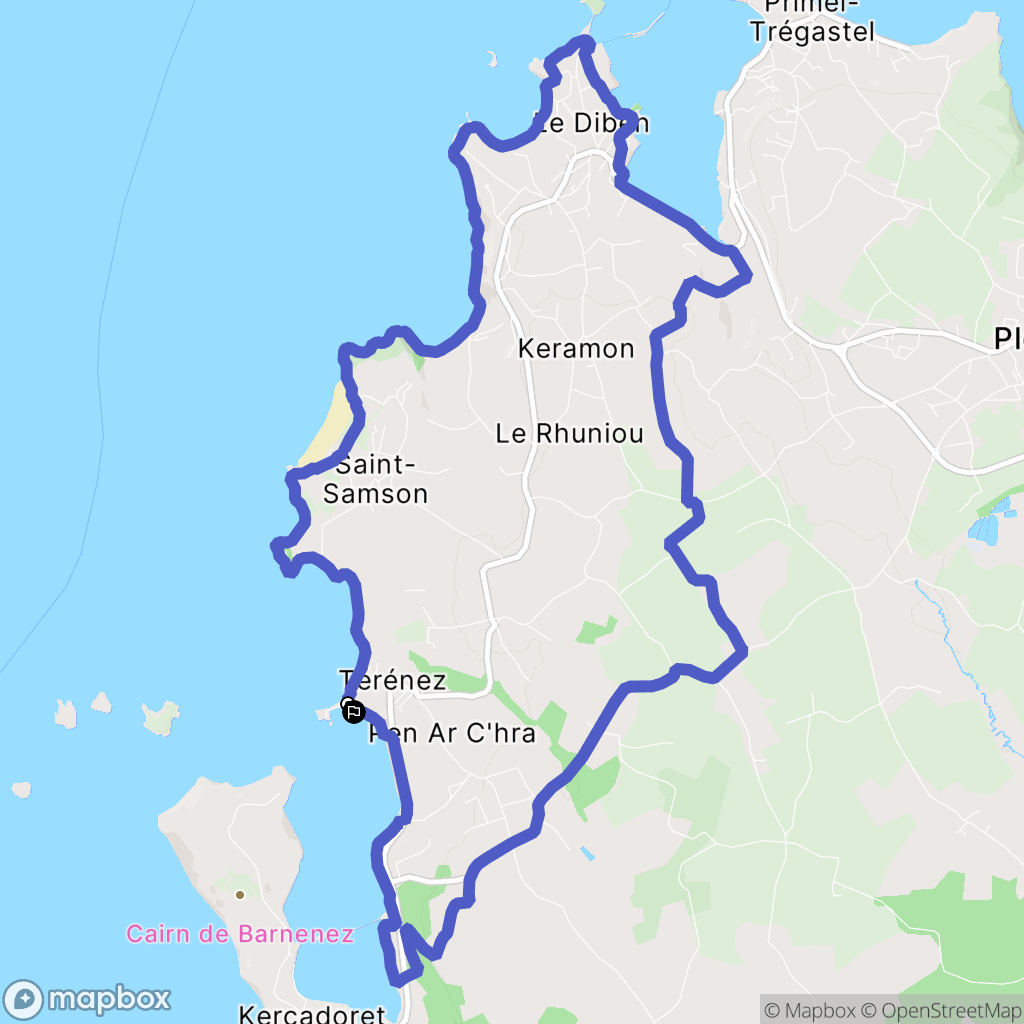 Plougasnou : carte du parcours de randonnée - France