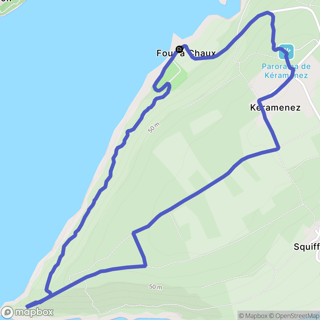 Plougastel-Daoulas : carte du parcours de randonnée - France