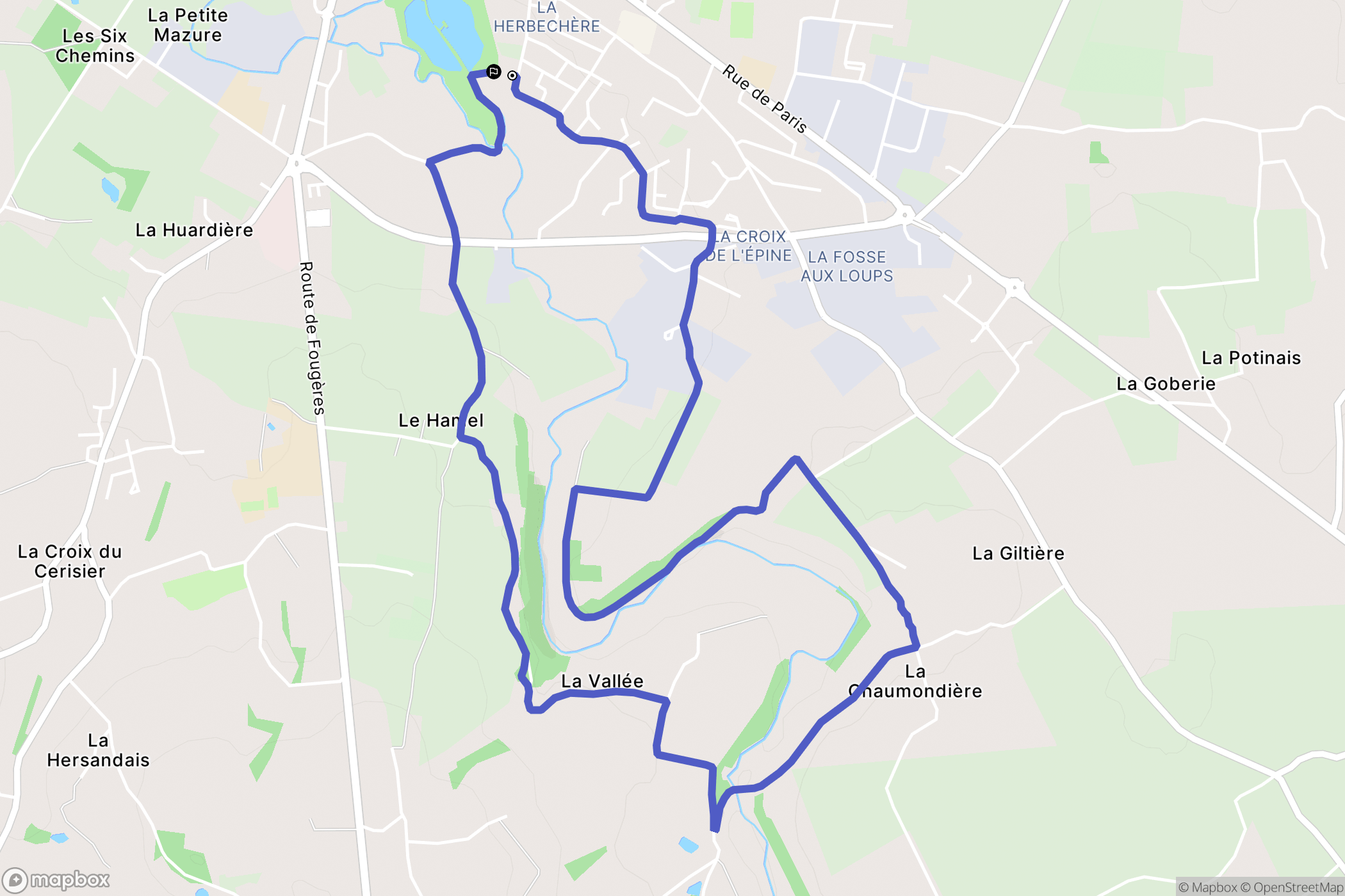 Saint-Hilaire-du-Harcouët : carte du parcours de randonnée - France