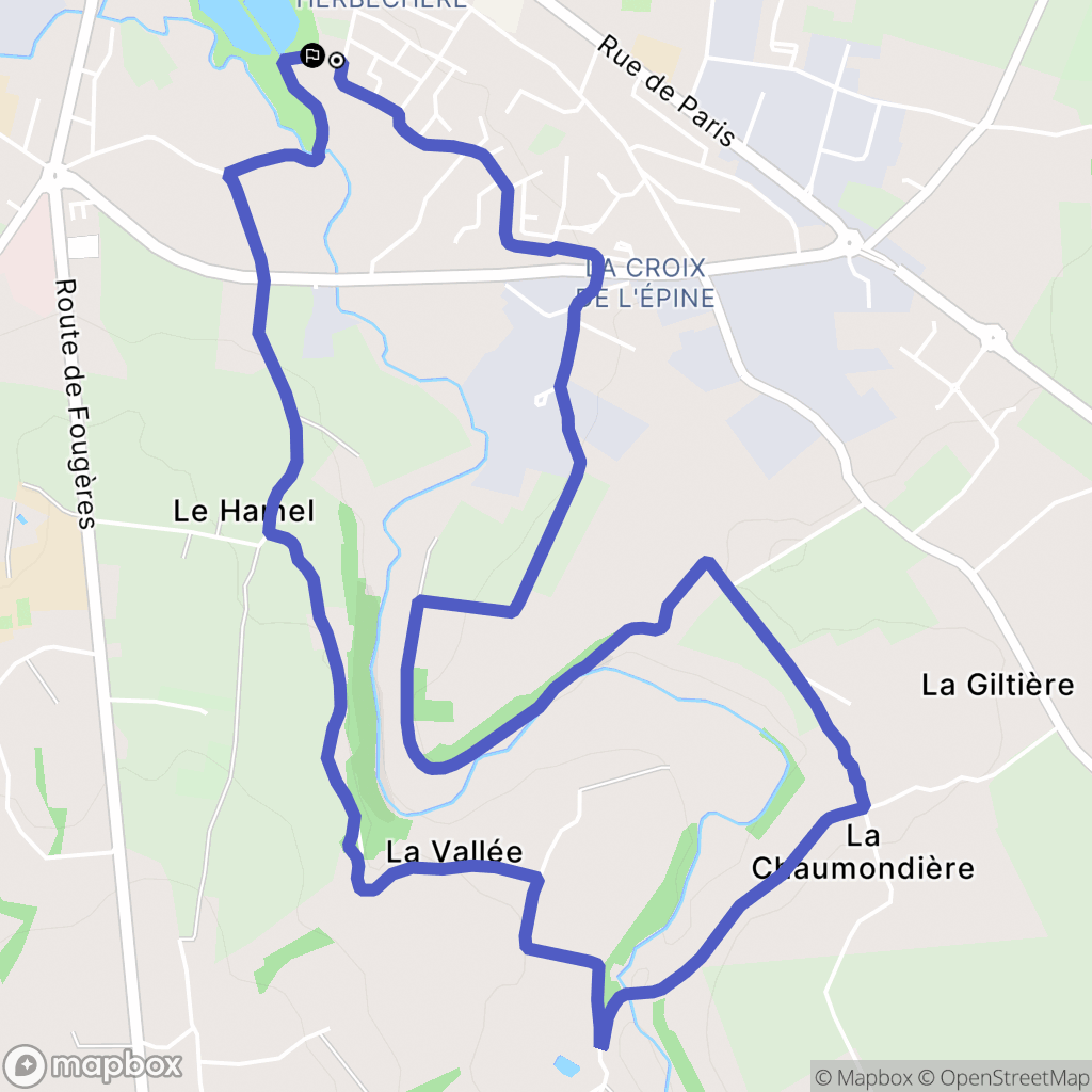 Saint-Hilaire-du-Harcouët : carte du parcours de randonnée - France