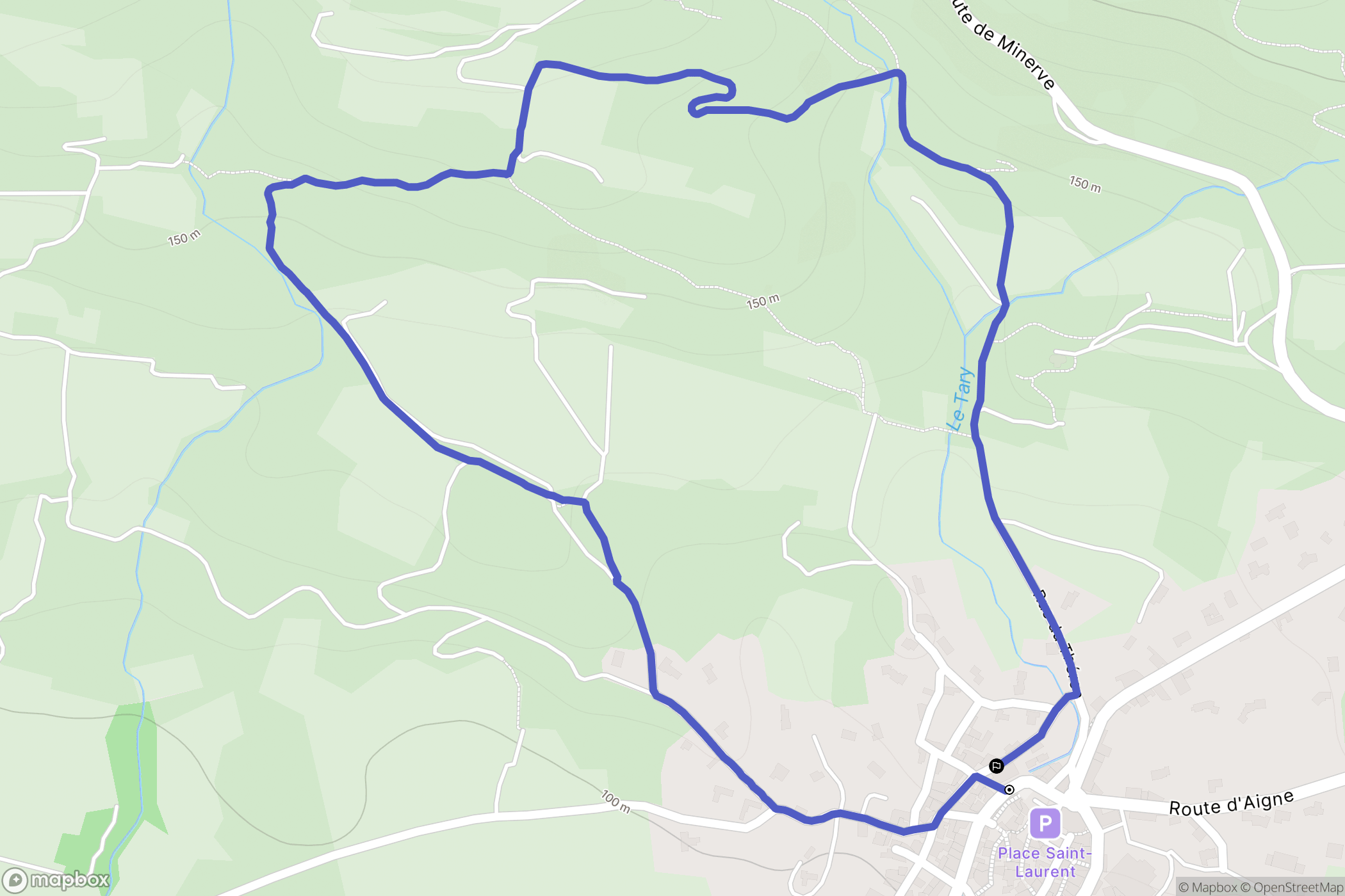Azillanet : carte du parcours de randonnée - France