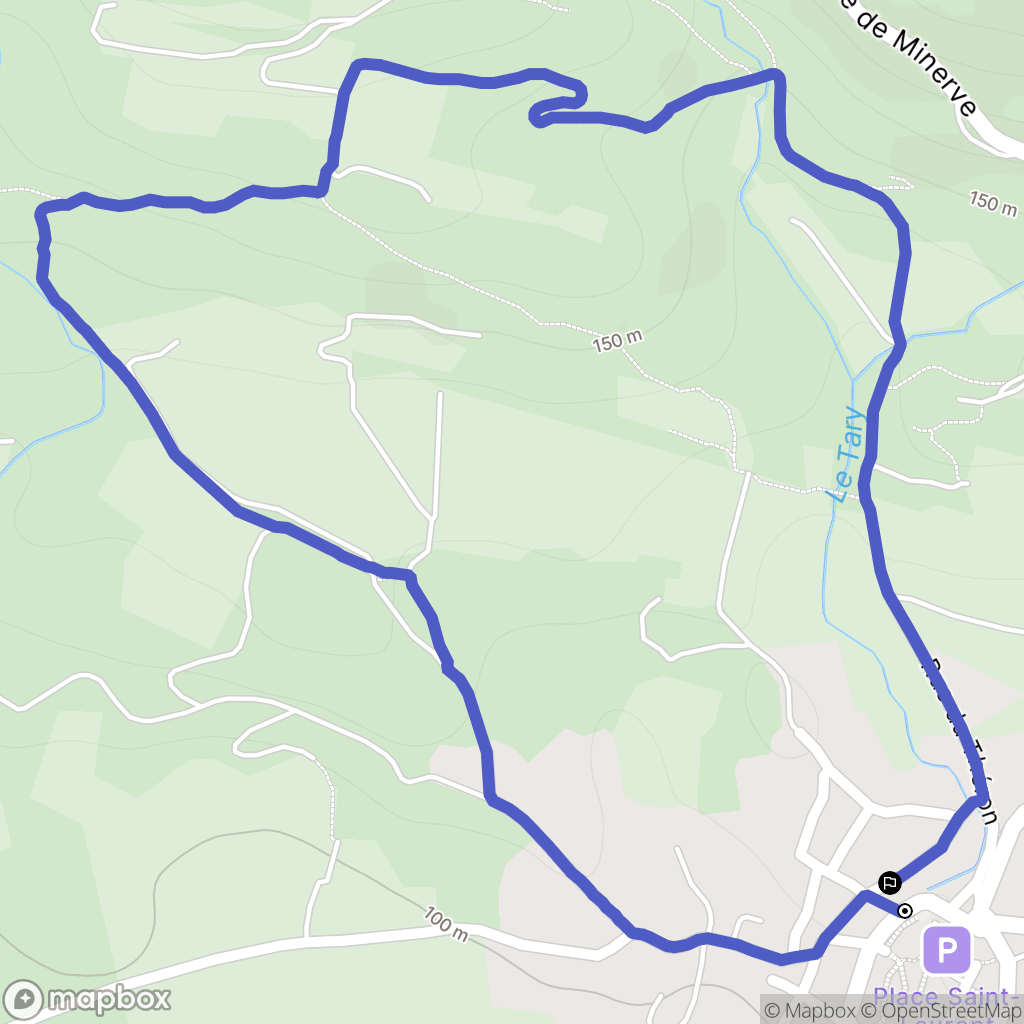 Azillanet : carte du parcours de randonnée - France